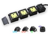 2m Power Cord 3-Outlet Extendable Kit + 3 Travel Universal Adapters