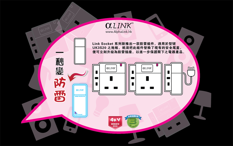 AlphaLink Link Socket Surge Protector Poster